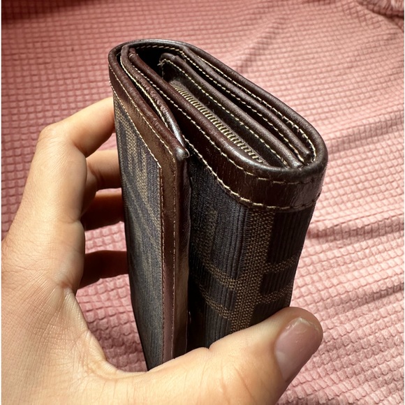 FENDI Zucca Canvas Leather Bifold Medium Long Wallet Vintage Authentic - Picture 17 of 17